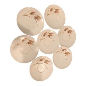 38 pieces Vintage 1960 Texas Ware Melmac
Melamine Wheat Pattern And Brown set.